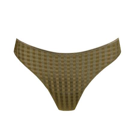 Brown checkered bikini bottom on a white background
