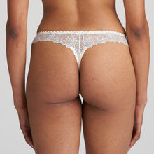 Load image into Gallery viewer, Sexy, feminine, classic G/String with a completely transparent embroidery. And because of the lovely high cut on the hip your legs seem to go on forever with no visible lines.  Fabric content: Polyamide: 44%, Polyester: 35%, Elastane: 12%, Cotton: 9%. Boudoir Cream.
