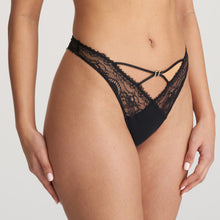 Load image into Gallery viewer, This is a sexy and feminine Italian lace G/String with an extra twist of style to the front.  It has a lovely high cut on the hip, giving the legs an extra looking length and with no visible lines.  Fabric content: Polyamide: 84%, Elastane: 11%, Cotton: 5%
