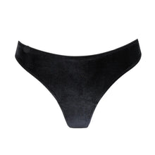 Load image into Gallery viewer, Black thong underwear on a white background
