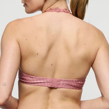 Load image into Gallery viewer, Pink bikini top worn by a person on a plain background
