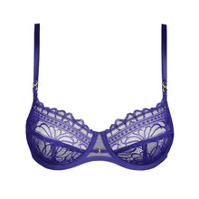 Load image into Gallery viewer, Purple lace bra on a white background
