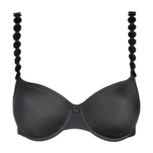 Load image into Gallery viewer, Charcoal full cup underwired bra combines a smooth, comfortable fit with a fashionable elegance. The shoulder straps have a playful circular design which can be converted into a halter style. The smooth finish of the cup is perfect under T/Shirts.  Fabric Content: Polyamide: 77%, Elastane: 23%
