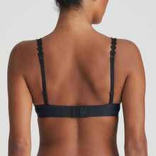 Load image into Gallery viewer, Charcoal full cup underwired bra combines a smooth, comfortable fit with a fashionable elegance. The shoulder straps have a playful circular design which can be converted into a halter style. The smooth finish of the cup is perfect under T/Shirts.  Fabric Content: Polyamide: 77%, Elastane: 23%
