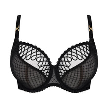 Load image into Gallery viewer, Black fishnet bra on a white background
