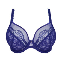 Load image into Gallery viewer, Blue lace bra on a white background
