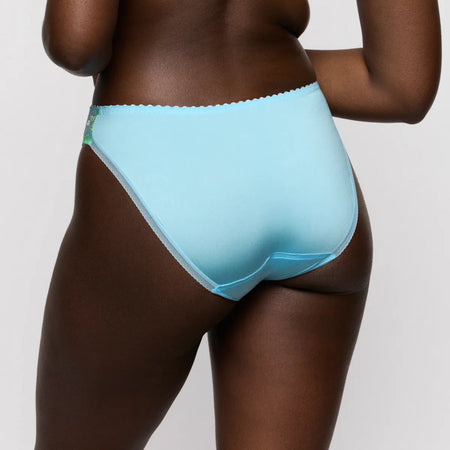Light blue bikini bottom on a neutral background