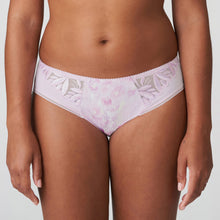 Load image into Gallery viewer, Opaque briefs with chic lace embroidery on the hip. Full back for coverage with a lace trim seam free finish.   Fabric: Polyamide: 76%, Elastane: 14%, Cotton: 8%, Polyester: 2%
