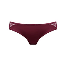 Load image into Gallery viewer, Maroon women's underwear with lace trim on a white background
