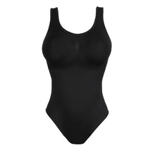 Load image into Gallery viewer, Black swimsuit on a white background
