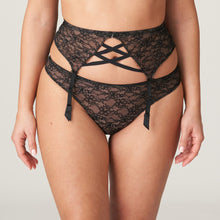 Load image into Gallery viewer, Wonderful all-lace suspender belt with four support suspenders. This garment with its sensuous cut-out details at the front is both beautiful and practical.   Fabric Content: Polyamide: 79%, Elastane: 21%
