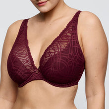 Load image into Gallery viewer, Maroon lace bra on a plain background
