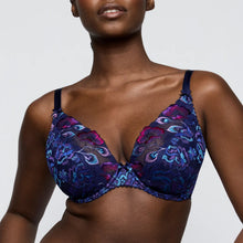 Load image into Gallery viewer, Woman wearing a patterned bralette against a plain background
