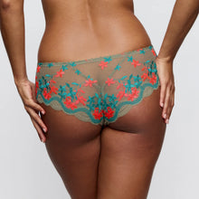 Load image into Gallery viewer, Lace underwear with floral embroidery on a plain background
