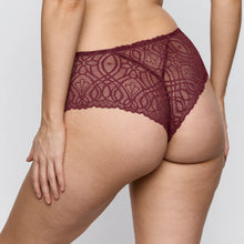 Load image into Gallery viewer, Maroon lace underwear on a neutral background
