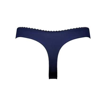 Navy blue thong on a white background