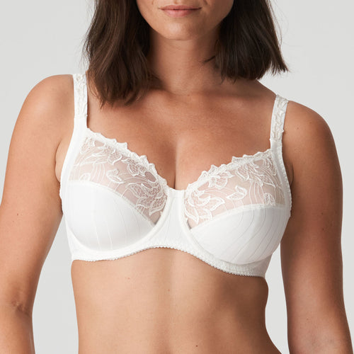  BEST SELLER! This is our most popular bra, and for good reason! Three-section wire bra with a legendary fit and a light look. The top of the cup is finished with subtle two-tone embroidery that runs into the straps. The cups are deeper than any other Prima Donna bra for a perfect fit.  The firm cups lift the bust while the the higher side section covers more and gives proper support which ensures better uplift for largest sizes.  Fabric: Polyamide: 56%, Polyester: 25%, Cotton:12%, Elastane: 7%