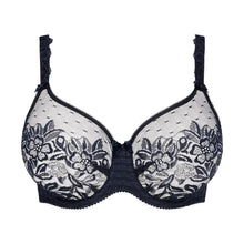 Load image into Gallery viewer, navy lace bra on a white background
