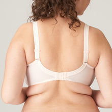 Load image into Gallery viewer, Famous for their beautifully crafted bras catering to the larger bust, Montara is a new member to the Prima Donna family. The is a three-piece underwire bra with a unique fit and a modern look. It has a pretty stretchy lace on the top of the cup. The base is smooth for versatile wear under garments. The straps are decorative and offer full support.   Fabric: Polyamide: 57%, Polyester: 34%, Elastane: 9%. Crystal Pink.
