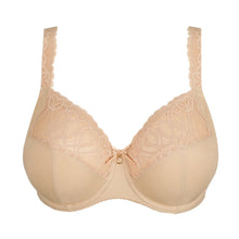Load image into Gallery viewer, Beige bra with lace details on a white background
