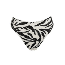 Load image into Gallery viewer, Zebra print bikini bottom on a white background
