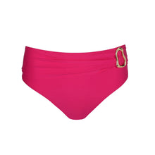 Load image into Gallery viewer, Pink bikini bottom with a gold buckle on a white background
