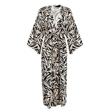 Load image into Gallery viewer, Zebra print robe on a white background
