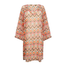Load image into Gallery viewer, Colorful zigzag patterned dress on a white background
