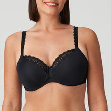Load image into Gallery viewer, This nursing bra has a soft formed cup offering full cover and smoothness under any garment. This cover unclips at the front giving full access for feeding. The wide band of stretch lace at the top of the inner cup is both attractive but also supportive.   Fabric: Polyamide: 51%, Polyester: 35%, Elastane:14%

