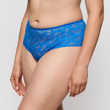 Load image into Gallery viewer, Blue lace underwear on a plain background
