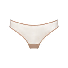 Load image into Gallery viewer, White and beige bikini bottom on a white background
