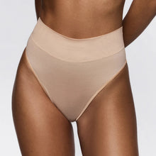 Load image into Gallery viewer, Beige high-waisted underwear on a plain background
