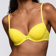 Load image into Gallery viewer, Yellow bra worn by a person on a plain background
