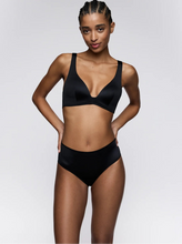 Load image into Gallery viewer, Woman wearing a black bikini against a plain background
