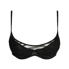 Load image into Gallery viewer, This is a stylish Padded Plunge bra with a shimmering mesh layered detail. Narrow straps for an clear aesthetic. Removable pads for two looks. This is Full Fashion from Sarda!

Fabric Content: Elastane:2%, Polyester:71%, Polyamide:10%, Cotton:17%

