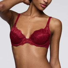 Load image into Gallery viewer, Red bra worn by a model on a plain background
