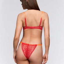 Load image into Gallery viewer, Red lingerie set on a model against a plain background
