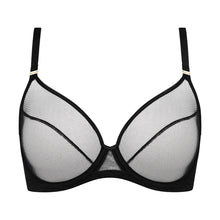 Load image into Gallery viewer, Black and gray bra on a white background
