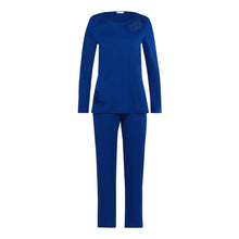 Load image into Gallery viewer, Blue long-sleeve top and pants set on a white background
