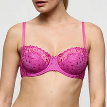 Load image into Gallery viewer, Pink lace bra on a plain background
