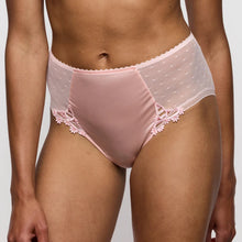 Load image into Gallery viewer, Pink lace underwear on a plain background

