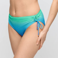 Load image into Gallery viewer, Blue and green bikini bottom on a plain background
