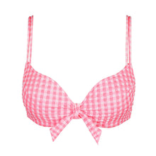 Load image into Gallery viewer, Pink gingham bikini top on a white background
