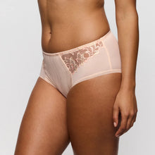 Load image into Gallery viewer, Beige lace underwear worn by a person on a plain background
