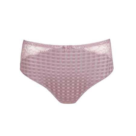 Pink checkered underwear on a white background