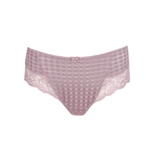 Load image into Gallery viewer, Pink checkered underwear with lace trim on a white background
