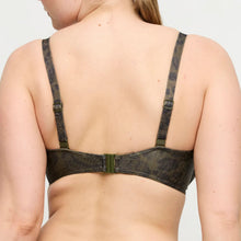 Load image into Gallery viewer, Back view of a person wearing a black bra with thin straps on a light gray background
