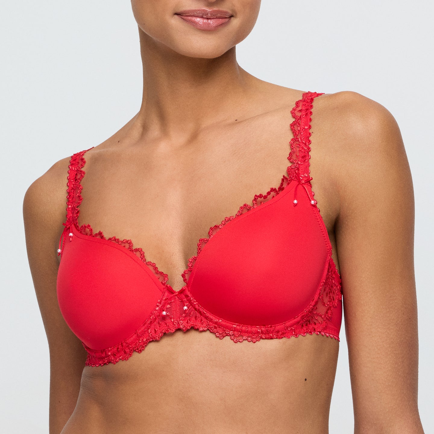 Jane Heart-Shape Plunge Bra | True Red
