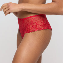Load image into Gallery viewer, Red lace underwear on a plain background
