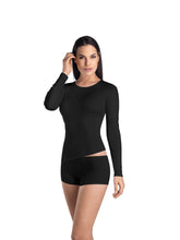 Load image into Gallery viewer, 100% mercerized pure cotton long sleeved vest. Black.
